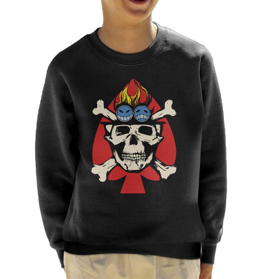 Fire Fist Aces Jolly Roger One Piece Kid’s Sweatshirt