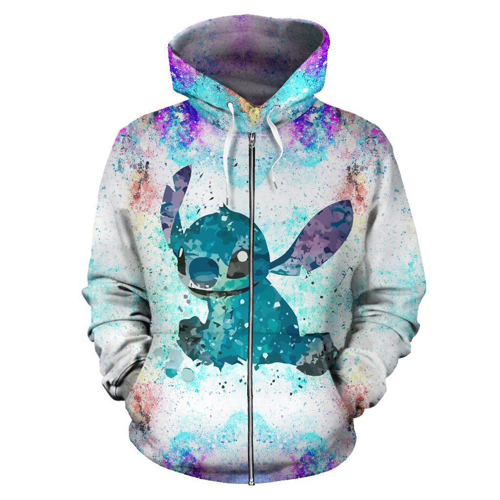 Lilo And Stitch Watercolor – Zip-Up Hoodie