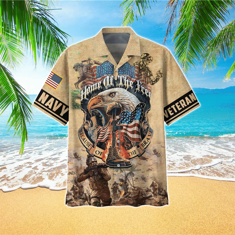 Navy Veteran Eagle Hawaii Shirt Aloha Ha45237