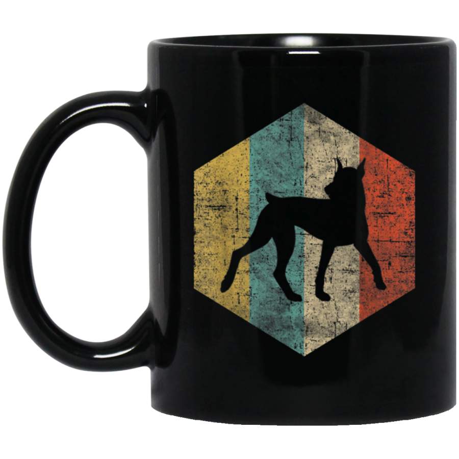 Doberman Pinscher  Retro Vintage Doberman Pinscher 11 oz 15 oz Mug Black