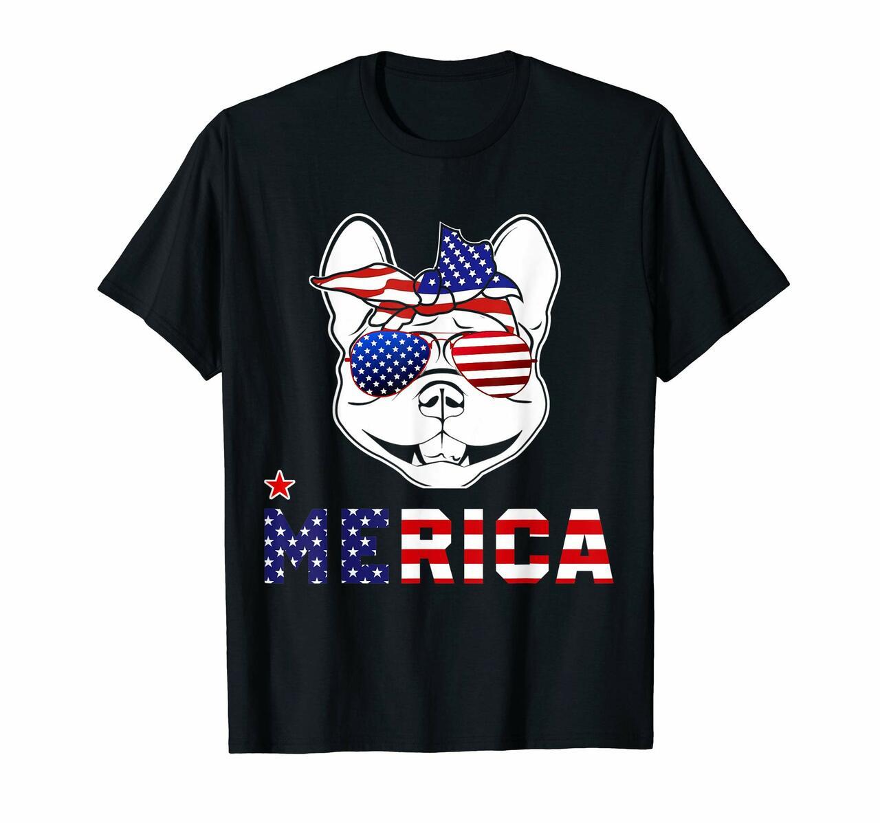 Bulldog Merica 4Th Of July T-Shirt Dog Gift Puppy