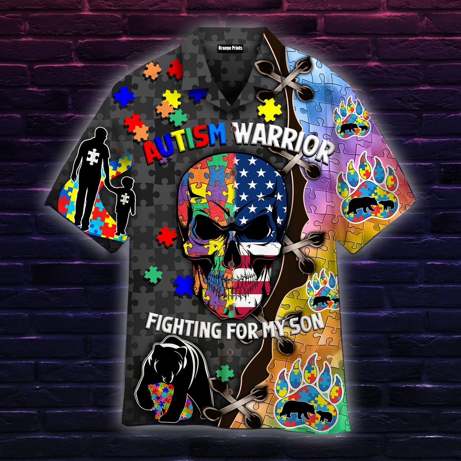 Autism Warrior Fighting For My Son Aloha Hawaii Shirts Men And Women Ha15622