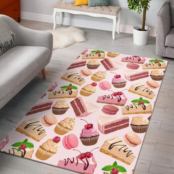 Cake Dessert Pattern Print Area Rug