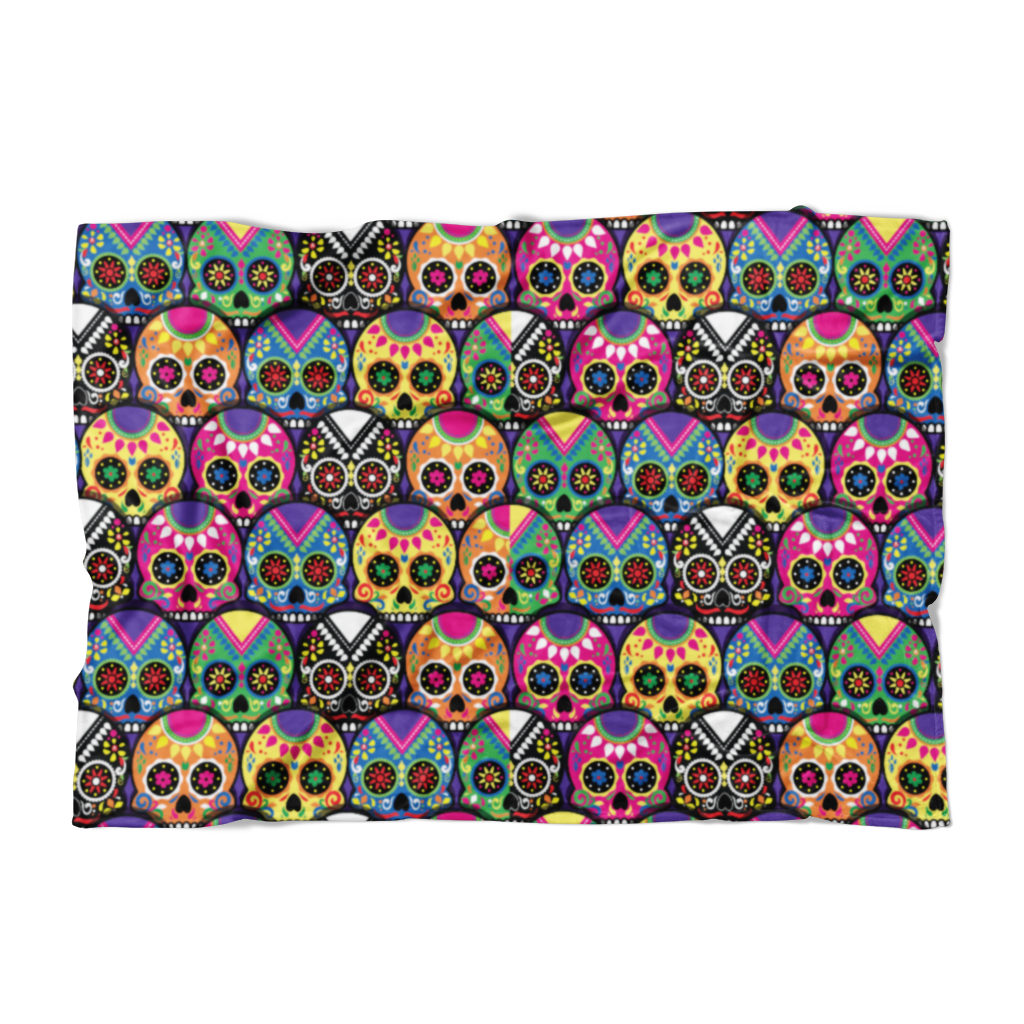 Candy-Colored Sugar Skulls Fleece Blanket