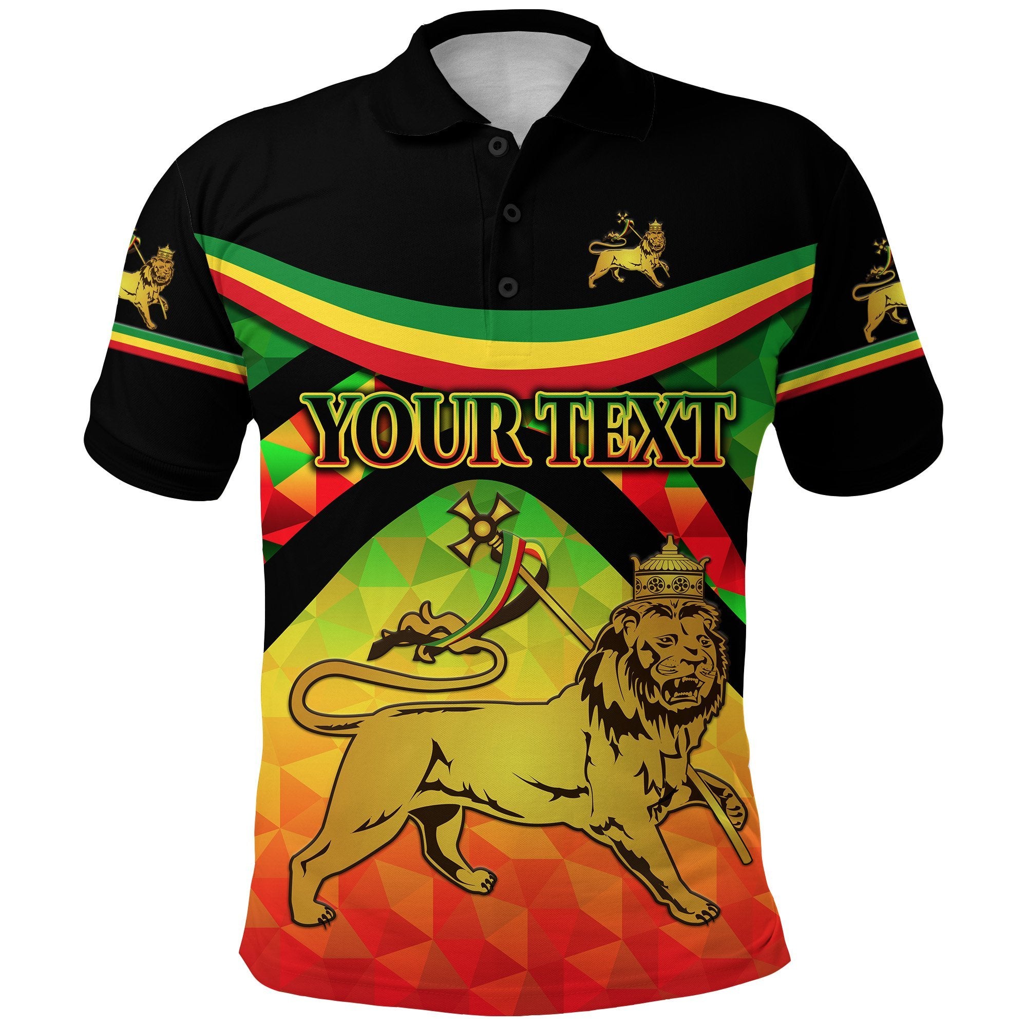 (Custom Personalised) Ethiopia Lion Of Judah Polo Shirt Vibes Version Lt8