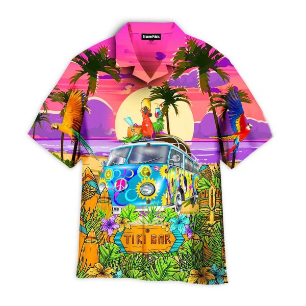 Parrots Tiki On Hippie Bus Hawaii Shirt For Men Women Ha26763