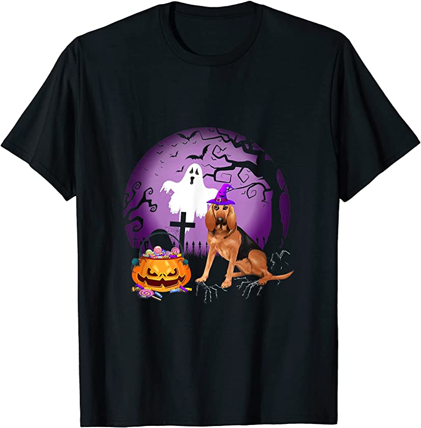 Bloodhound Dog Candy Pumpkin Halloween Lover T-Shirt