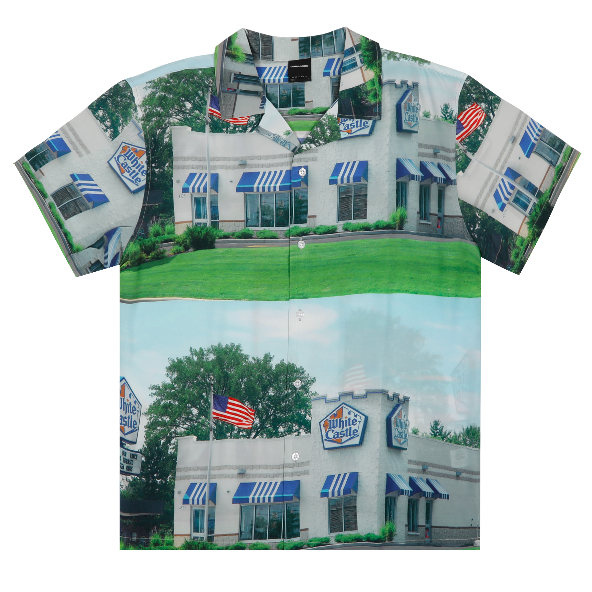 White Castle Big Print Button-Down Shirt