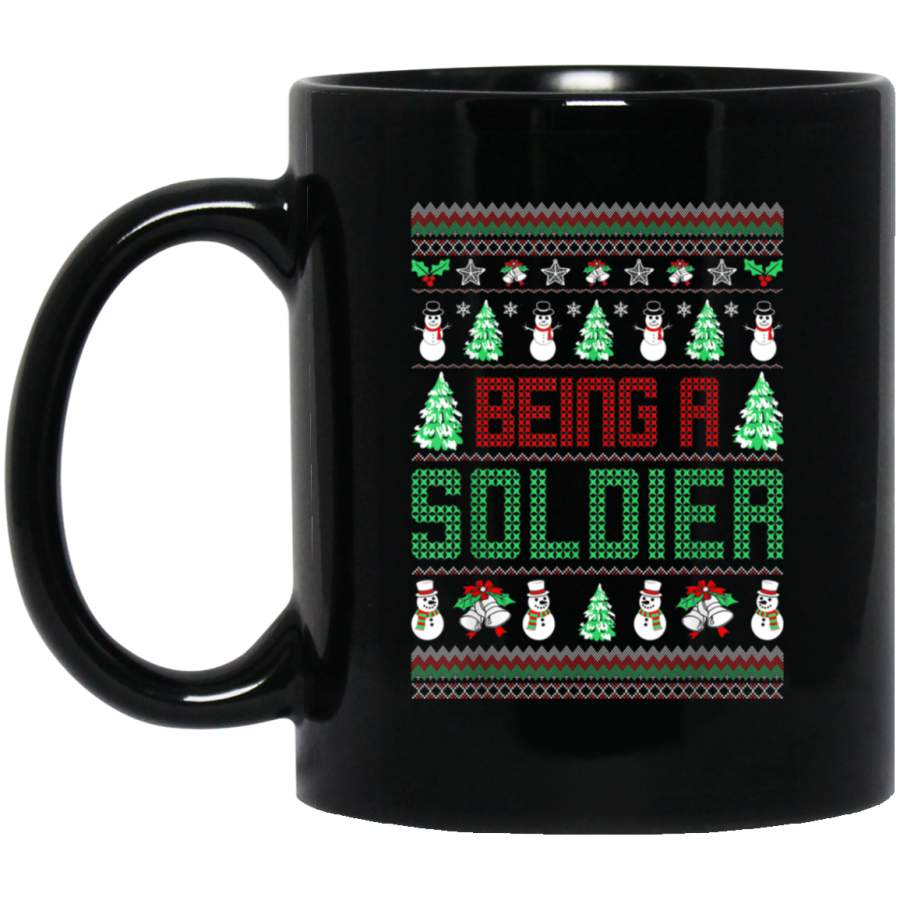 Being Soldier Christmas Ugly Sweater Gift Mug