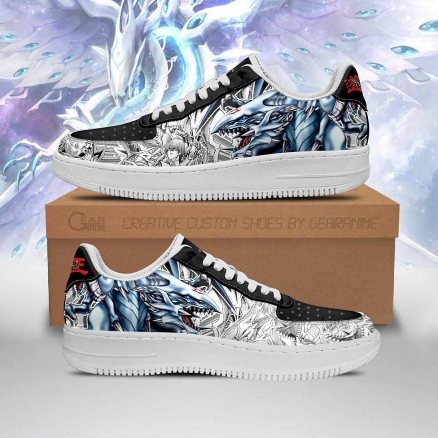 Yugioh Shoes Blue Eyes White Dragon Air Sneakers Yu Gi Oh Anime Shoes