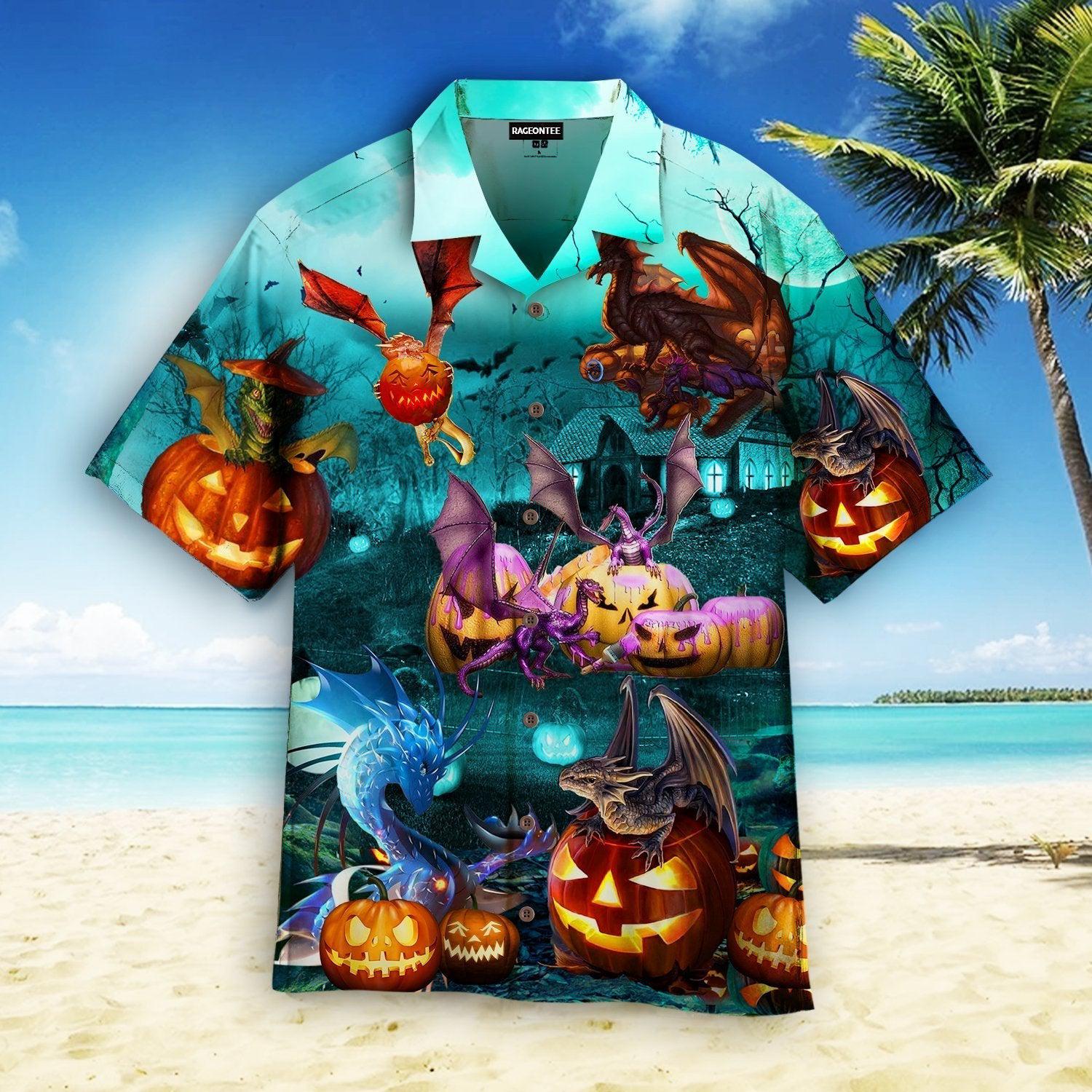 Dragon Are Playing On Halloween Day Hawaii Shirt For Men And Women Ha78154