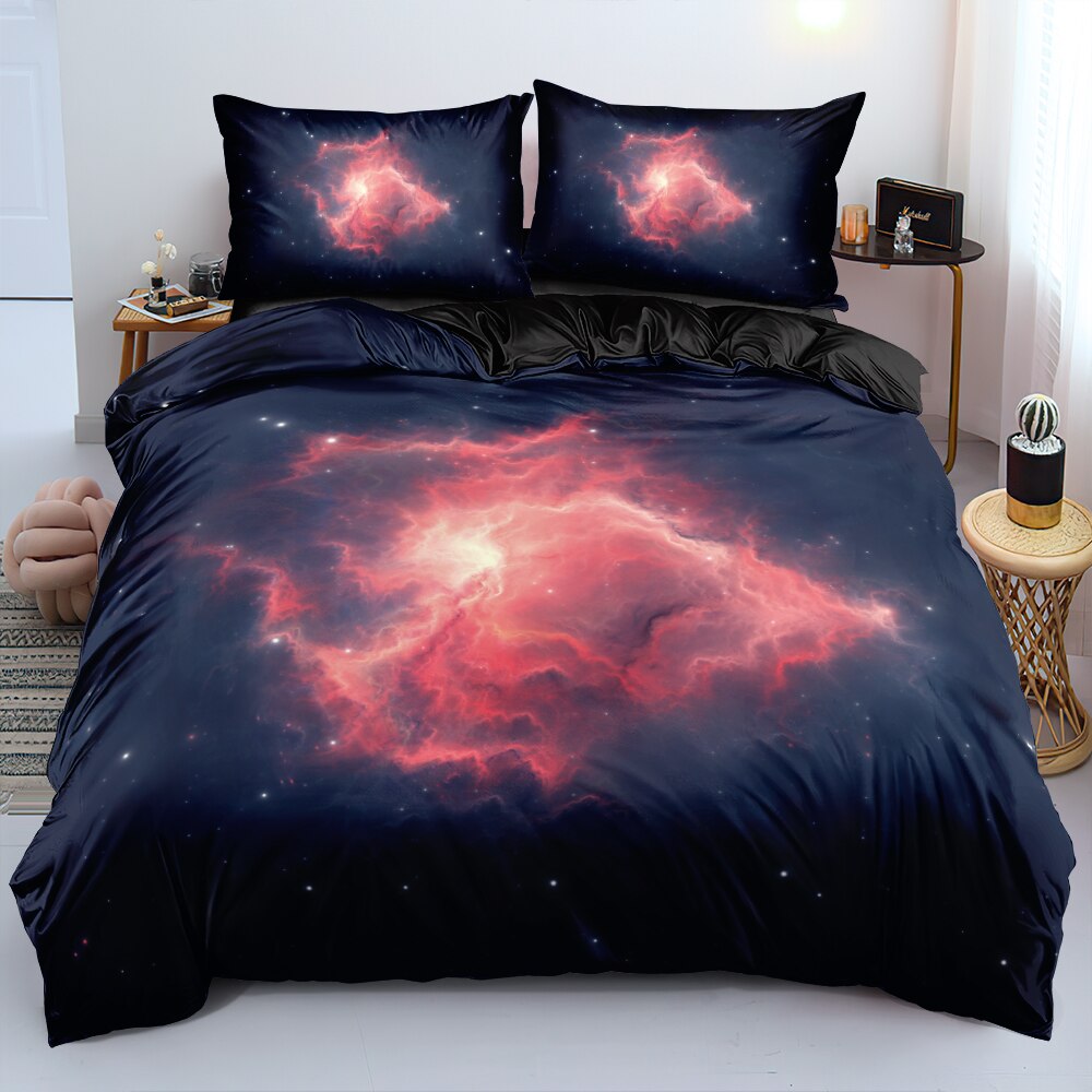 3D Digital Rose Nebula Bed Linen Twin Full Queen King Size Duvetcover Set Custom Design Bedding Set For  Duvet Covers