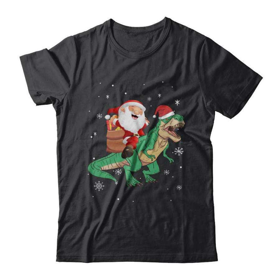 Christmas Santa Kids Dinosaur T-Rex For Boys Kids T-shirt