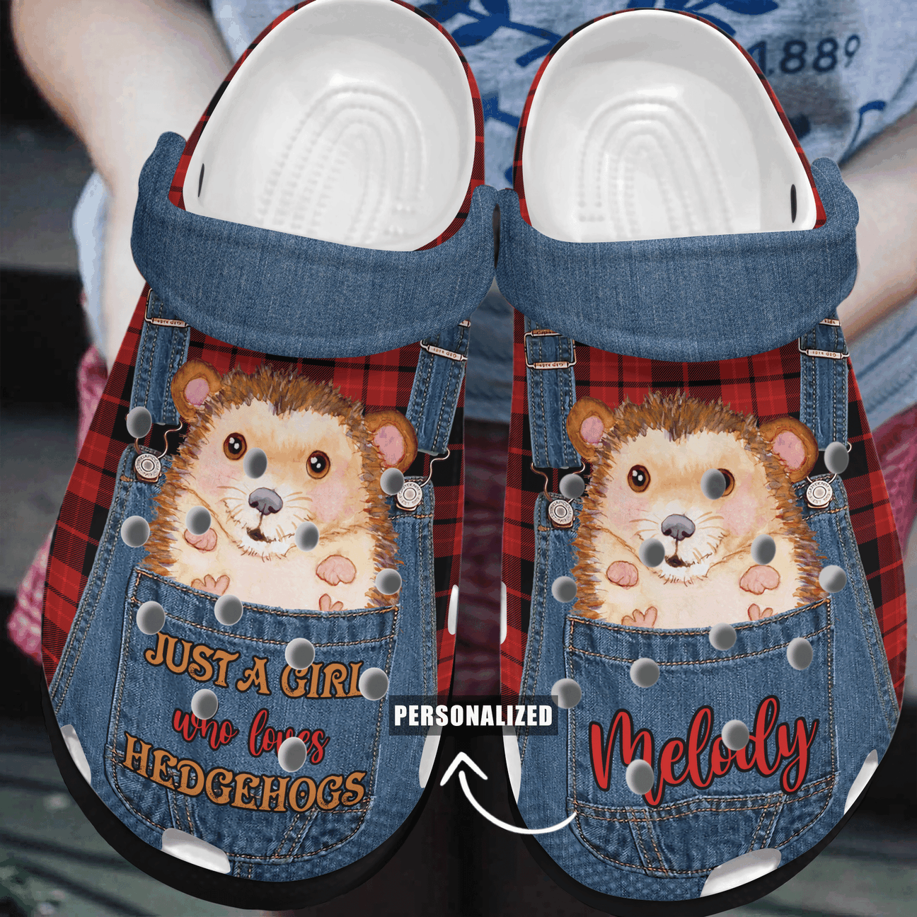 Just A Girl Who Loves Hedgehogs Personalized Clog, Custom Name, Text, Color, Number Fashion Style For Women, Men, Kid, Print 3D