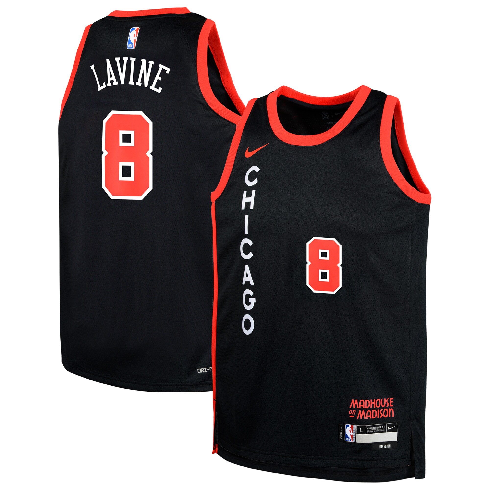 Zach LaVine Chicago Bulls Youth Swingman Jersey – City Edition – Black
