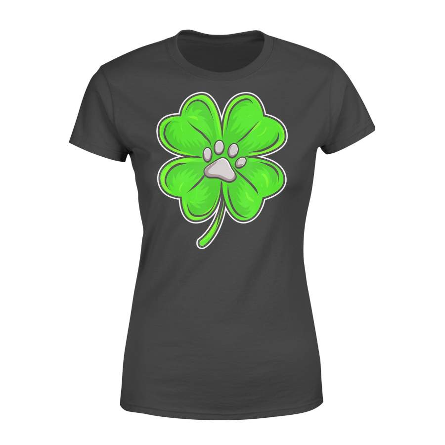 4 Leaf Clover Puppy Paw Shamrock for St Patricks Day T-Shirt – Standard Women’s T-shirt