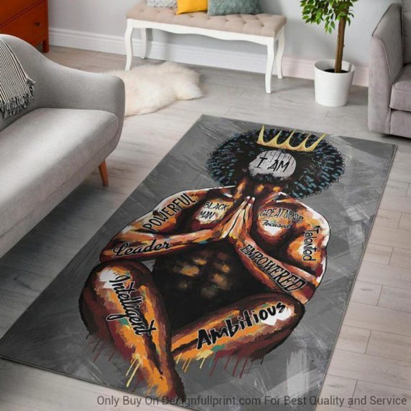 Black King Powerful Intelligent Power Ambitious Rectangular Rug Ln