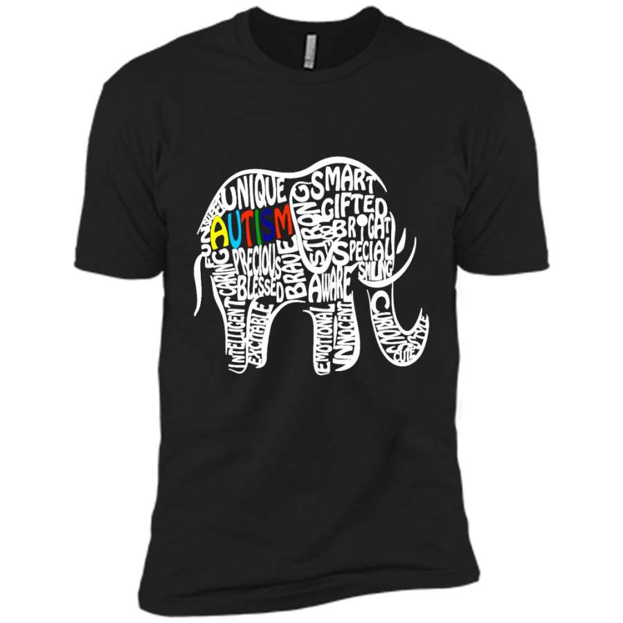 Autism Awareness Elephant – Canvas Unisex USA Shirt