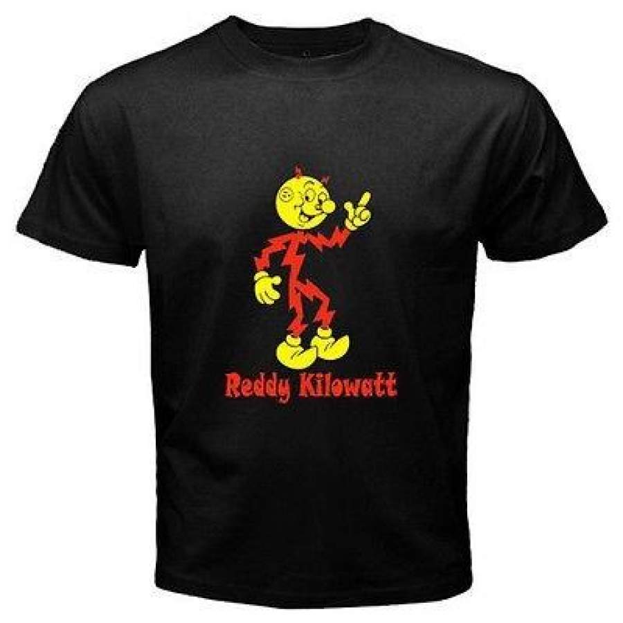 New Reddy Kilowatt Electric Servant Men’S Black T-Shirt Size S M L Xl 2Xl 3Xl