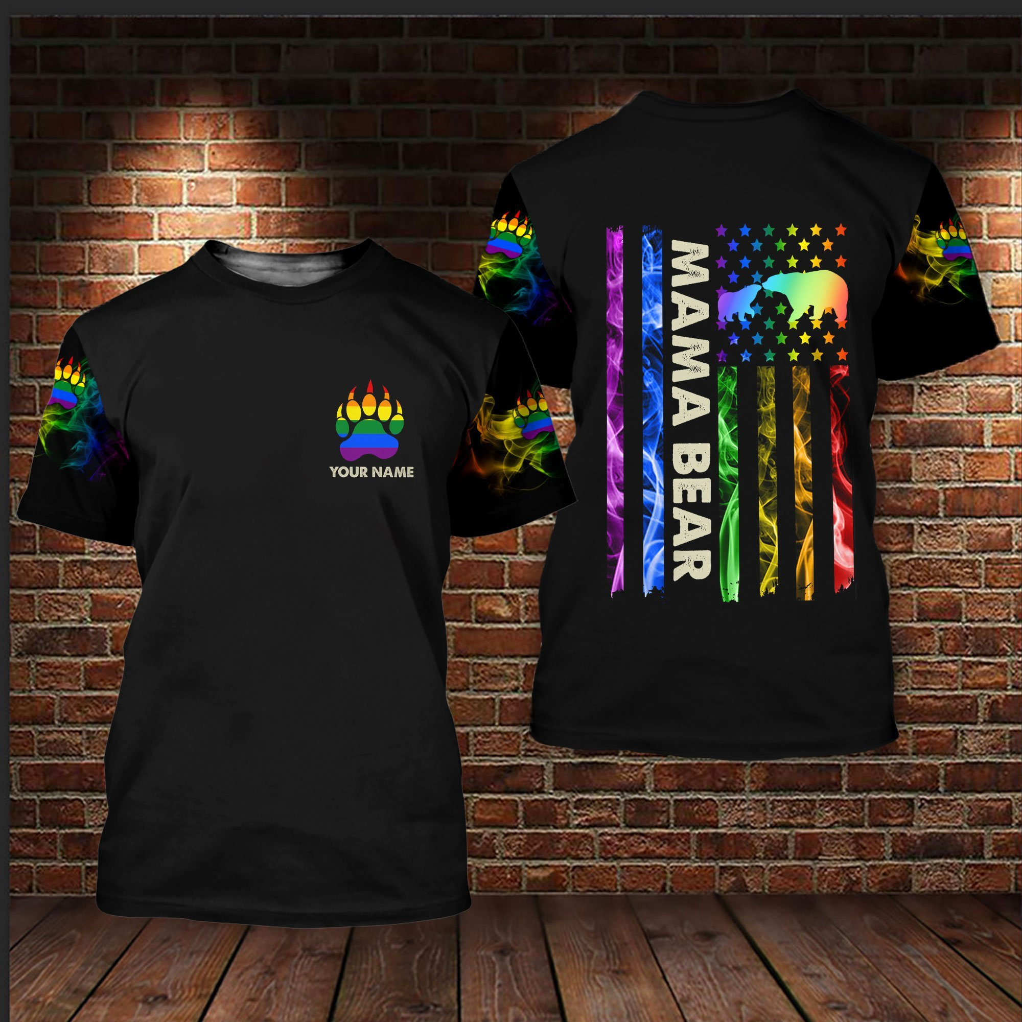 Custom Pride Shirt Mama Bear With Name, Gift For Lgbt Pride Month, Gift For Gay Men, Lesbian Gift