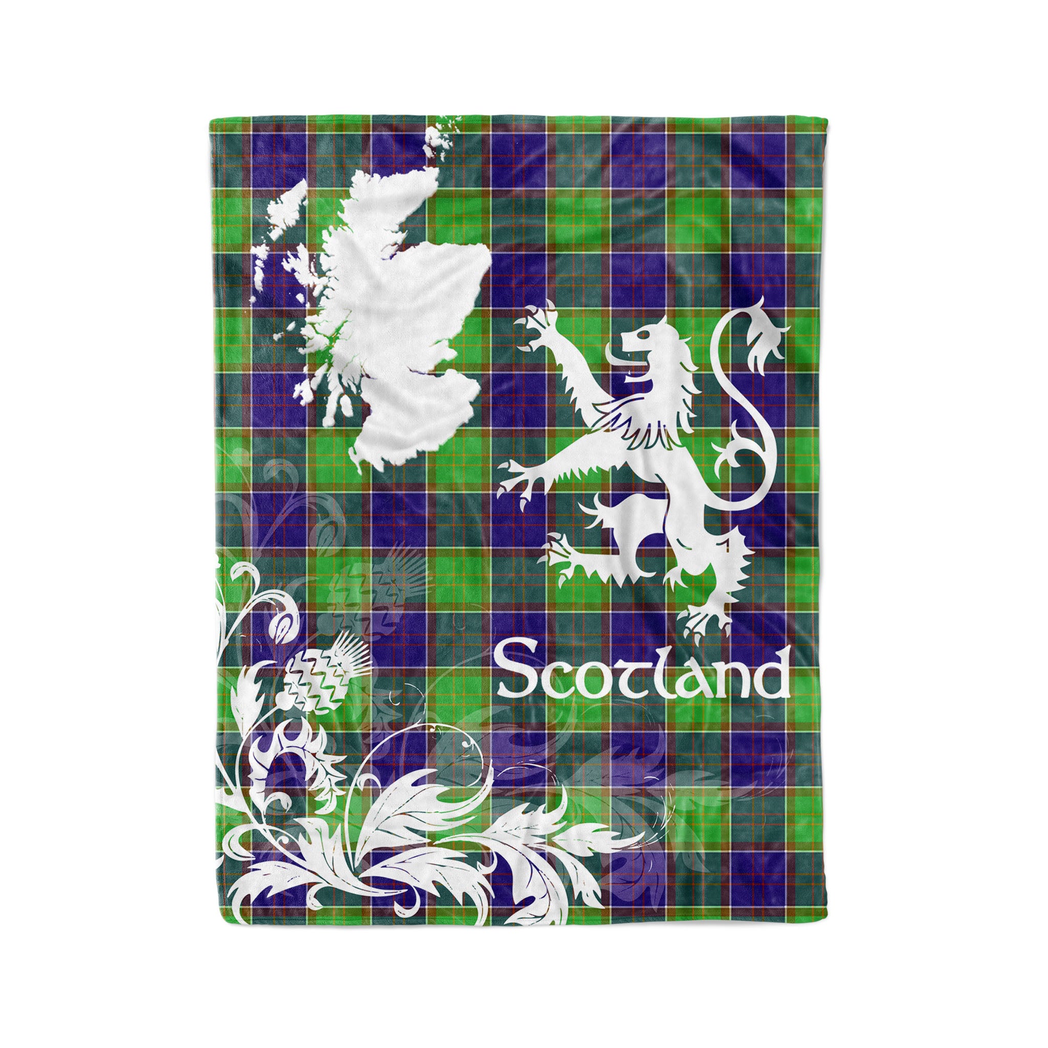 Tartan Plaid Fleece Blanket Tartan Blanket Thistle And Lion Scottish Clan Dalrymple Plaid Blanket