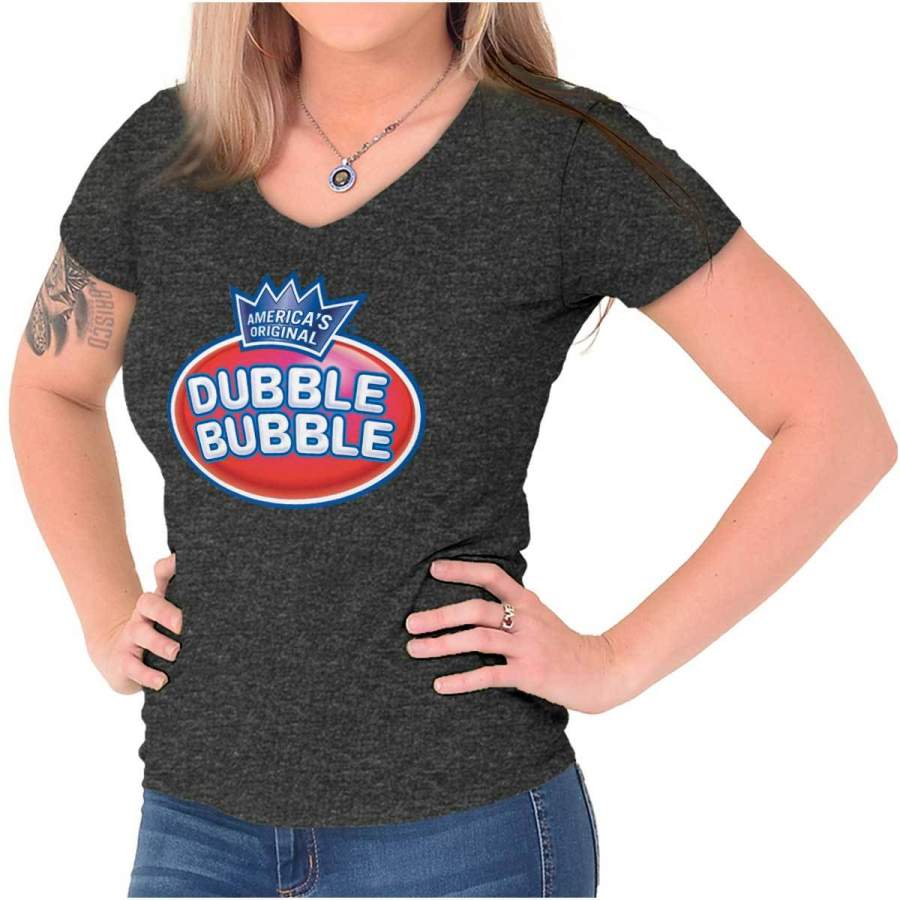 Vintage Dubble Bubble Junior Fit V-Neck T Shirt