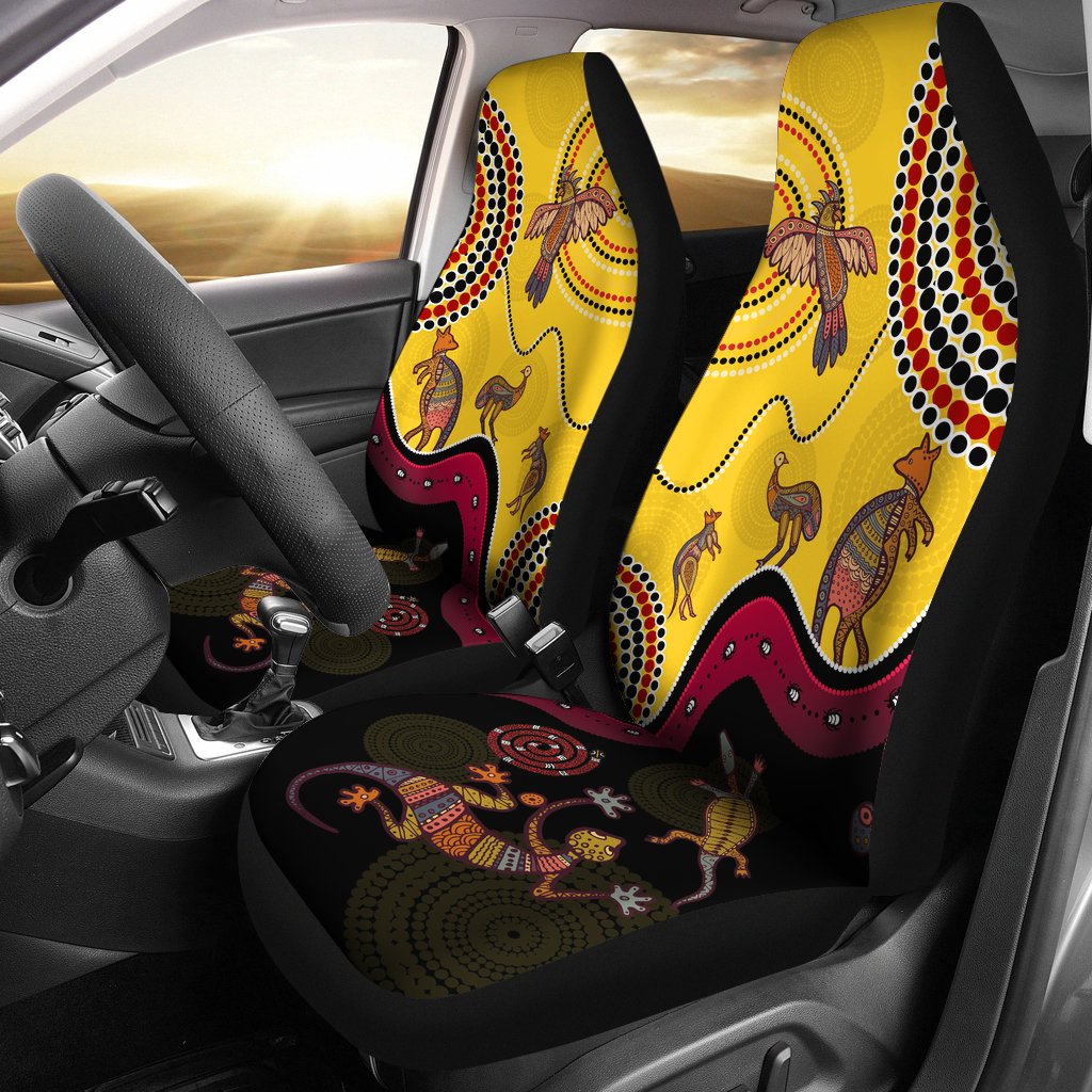 Aboriginal Car Seat Cover – Indigenous Animals Life Art