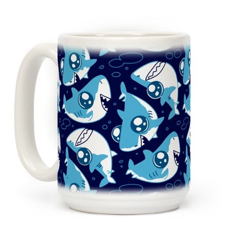 Cute Big Eyed Shark Pattern Coffee Mug