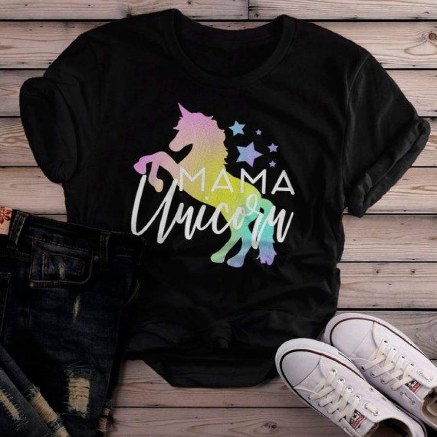 Women’s Matching Mother Daughter T Shirt Unicorn Shirts Graphic Cute Mommy Me Tee