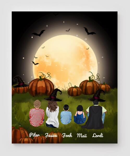 Personalized Canvas, Halloween Canvas And Poster Halloween Gift Custom Family Pg1245