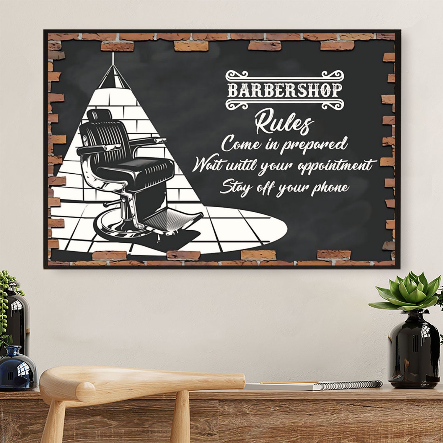 Barbershop Rules – Hairdresser Canvas Wall Art | Home Décor Gift For Hairstylists