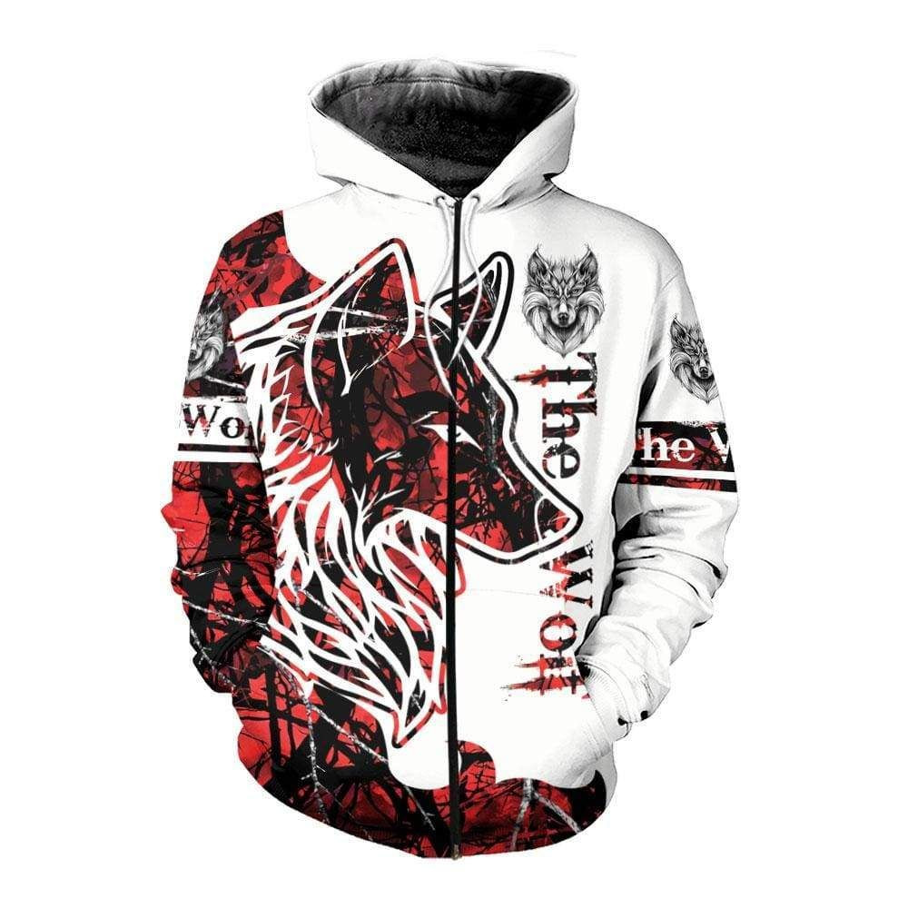 Wolf Tattoos Red custom name Hoodie 3D H