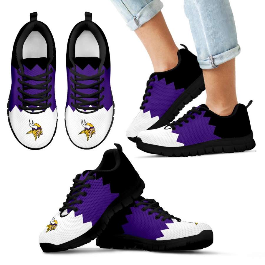 Incredible Line Zig Zag Disorder Beautiful Minnesota Vikings Sneakers