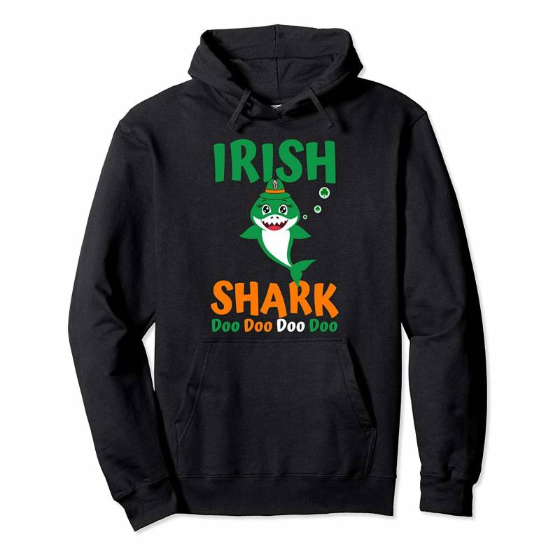 St Patricks Day Shirt Girls Women Toddler Kids Irish Shark Pullover Hoodie