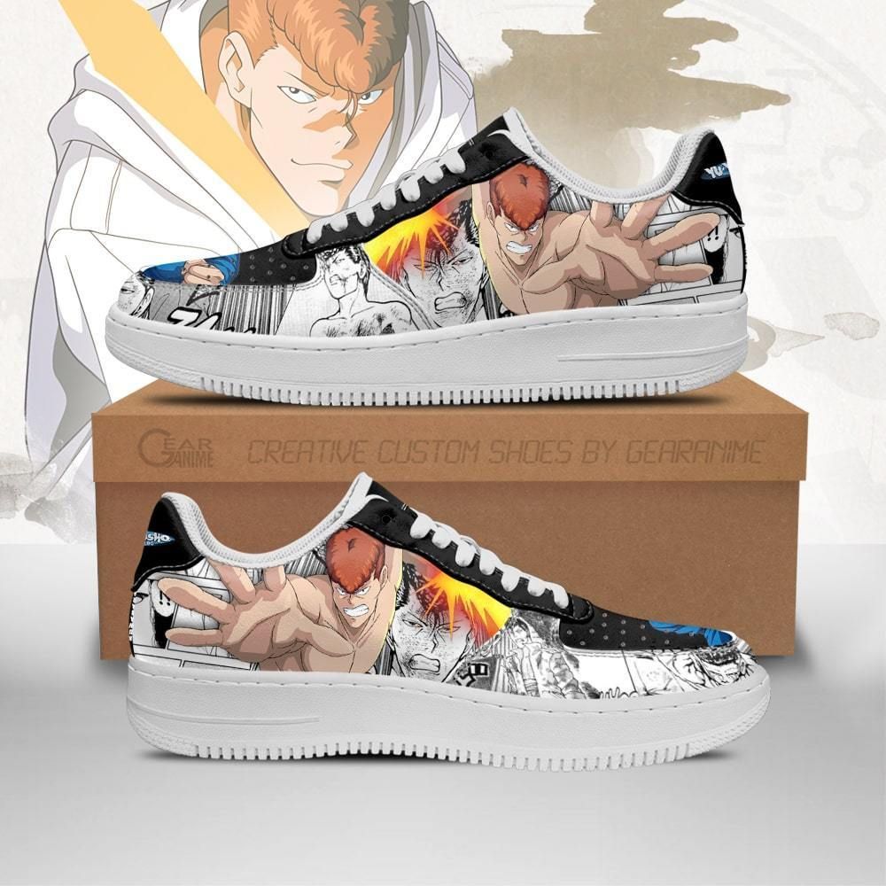 Kazuma Kuwabara Yu Yu Hakusho Manga Air Force Shoes Sneakers Custom Anime