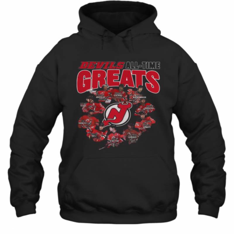 Original New Jersey Devils All Time Greats Signatures Hoodie