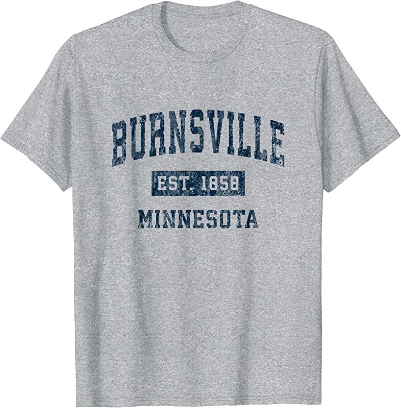 Burnsville Minnesota MN Vintage Sports Design Navy Print T-Shirt