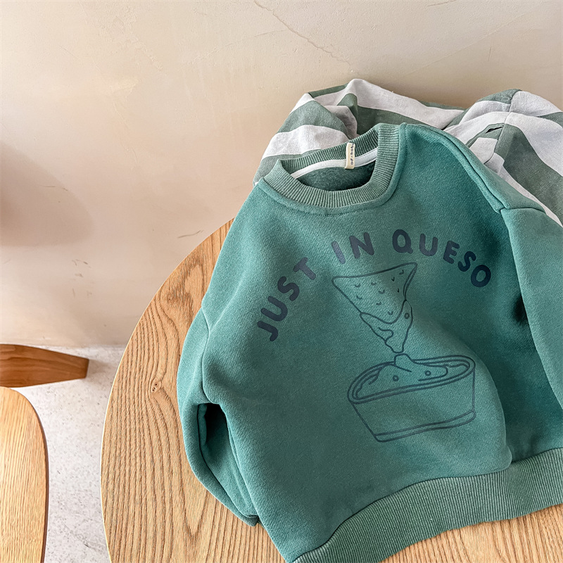 3664C Children Clothes Fleece Sweater 2022 Autumn and Winter New Simple All Match Girl’s Sweater Casual Boy’s Fleece Pullover alx