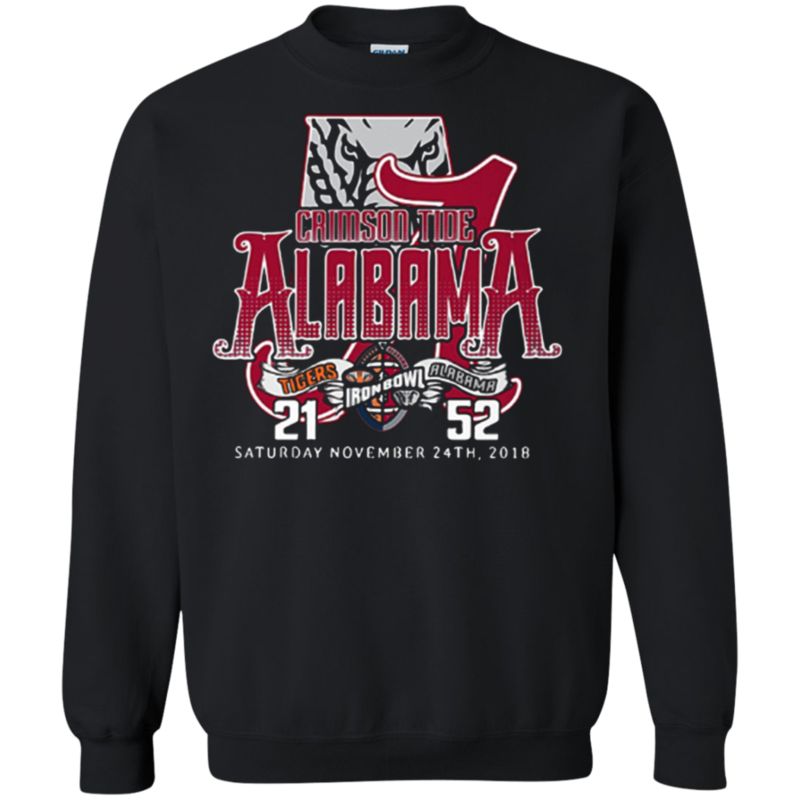 Crimson Tide Alabama A Tigers Iron Bowl Shirt G180 Gildan Crewneck Pullover Sweatshirt  8 Oz.