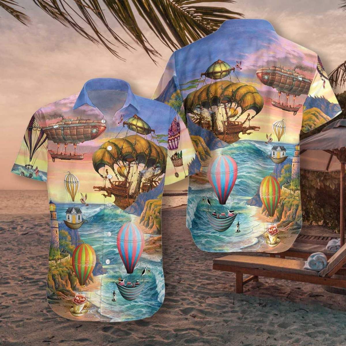 Air Balloon Steampunk Hawaiian Shirt | Unisex | Adult | Hw2629