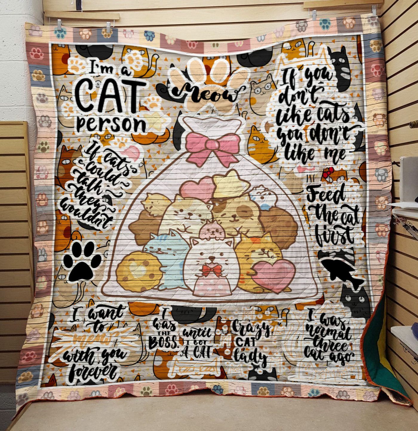 Crayzy cat lady 3D Quilt Blanket HGM32