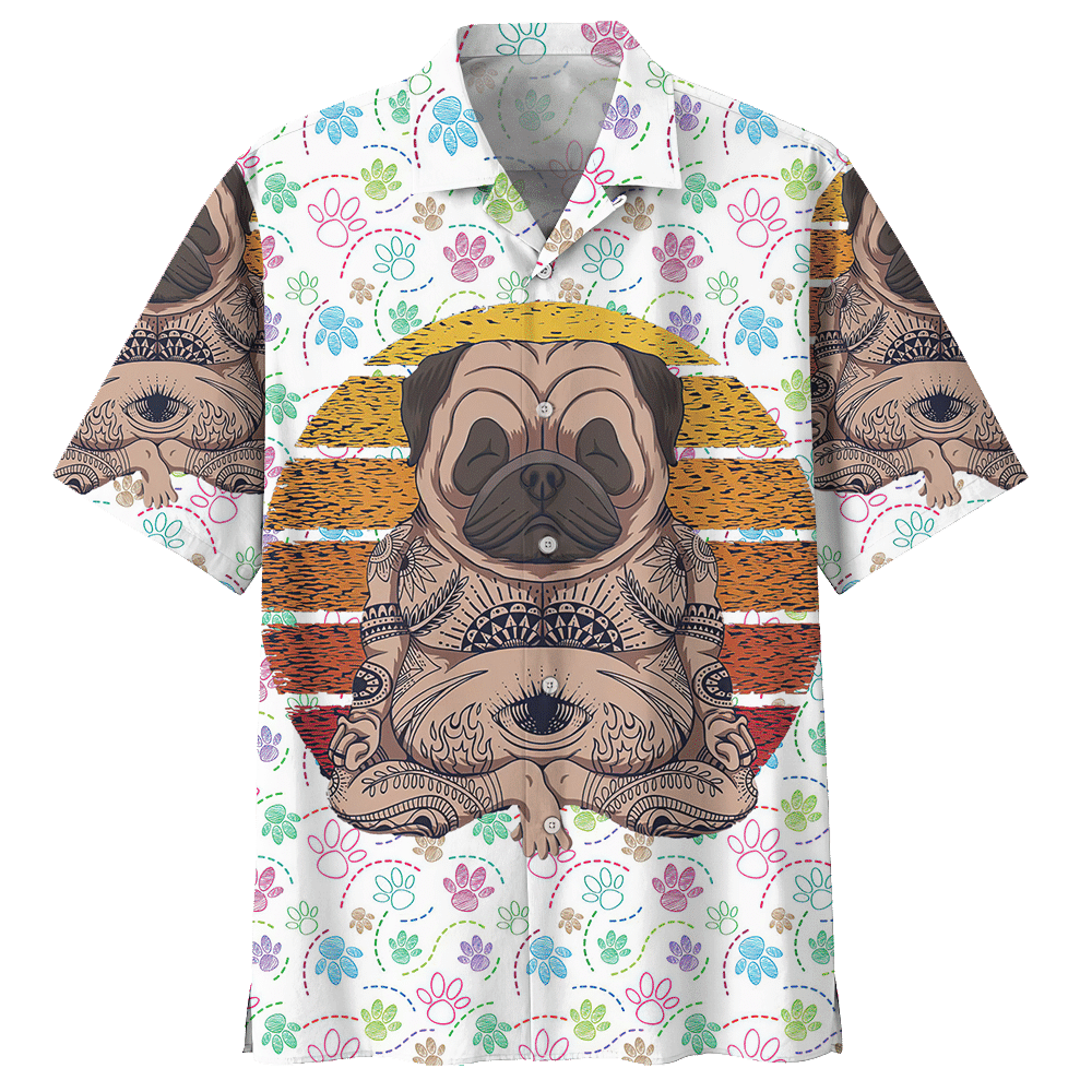 Pug White Unique Design Unisex Hawaii Shirt For Men And Women Ha12245