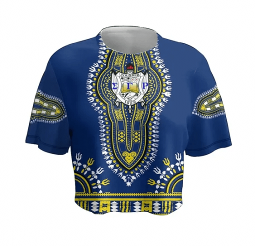 Sigma Gamma Rho Dashiki Pattern Crop Top T Shirt