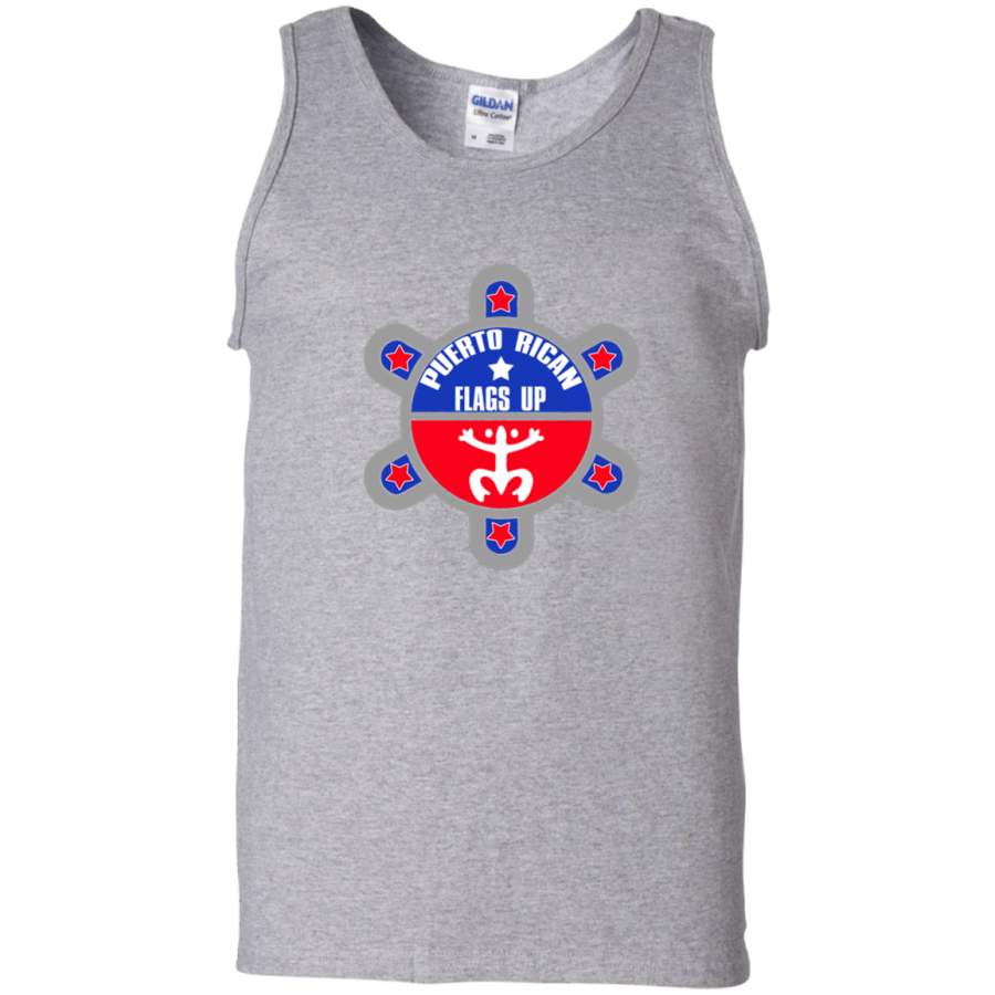 Puerto Rican Flags Up 100% Cotton Tank Top