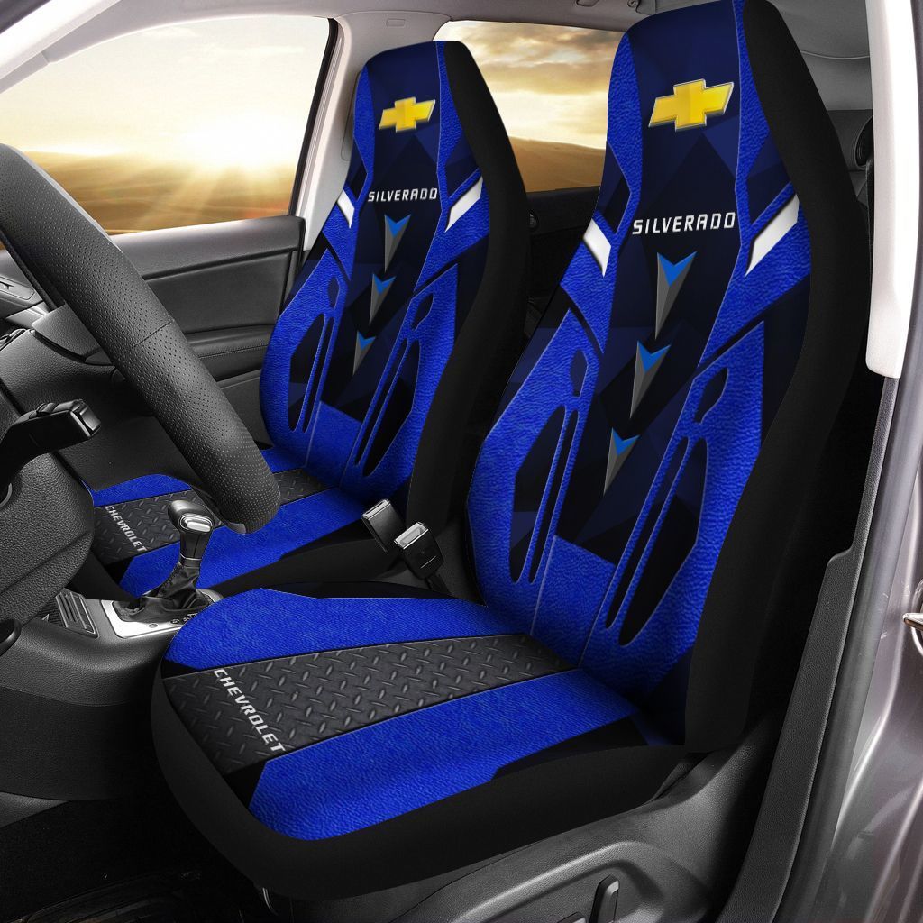 Chevrolet Silverado  Car Seat Cover (Set Of 2) Ver3 (Blue)