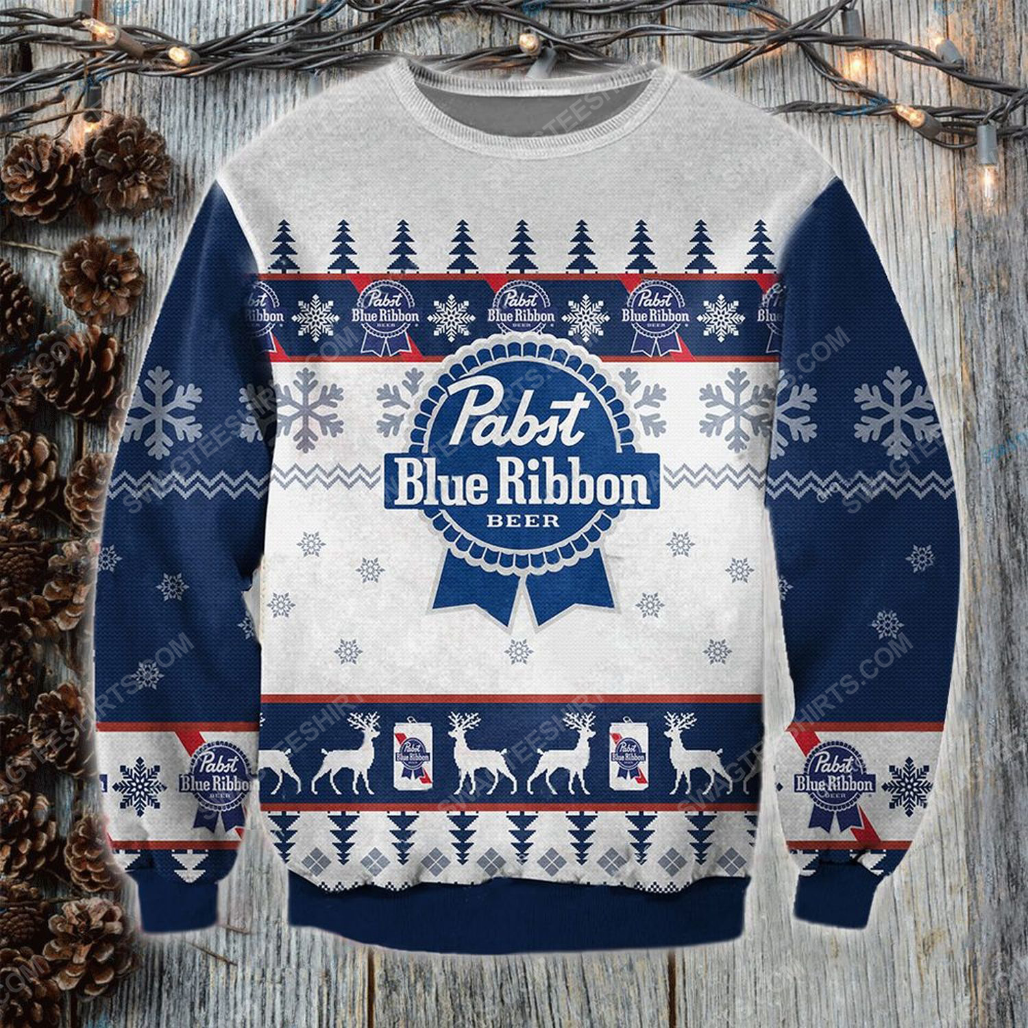 [Special Edition] Pabst Blue Ribbon Beer Pabst Brewing Ugly Christmas Sweater – Maria