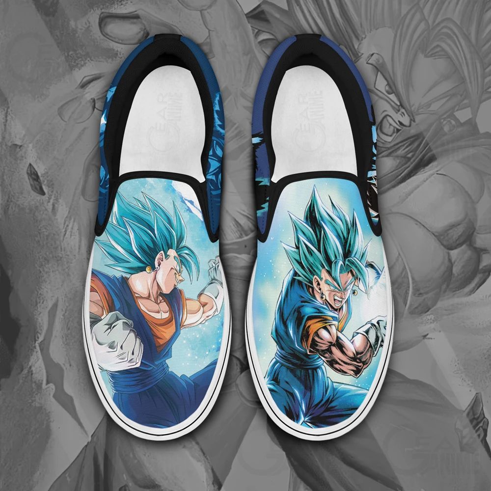 Vegito Slip On Sneakers Dragon Ball Custom Anime Shoes Pn11 Unisex Men Women