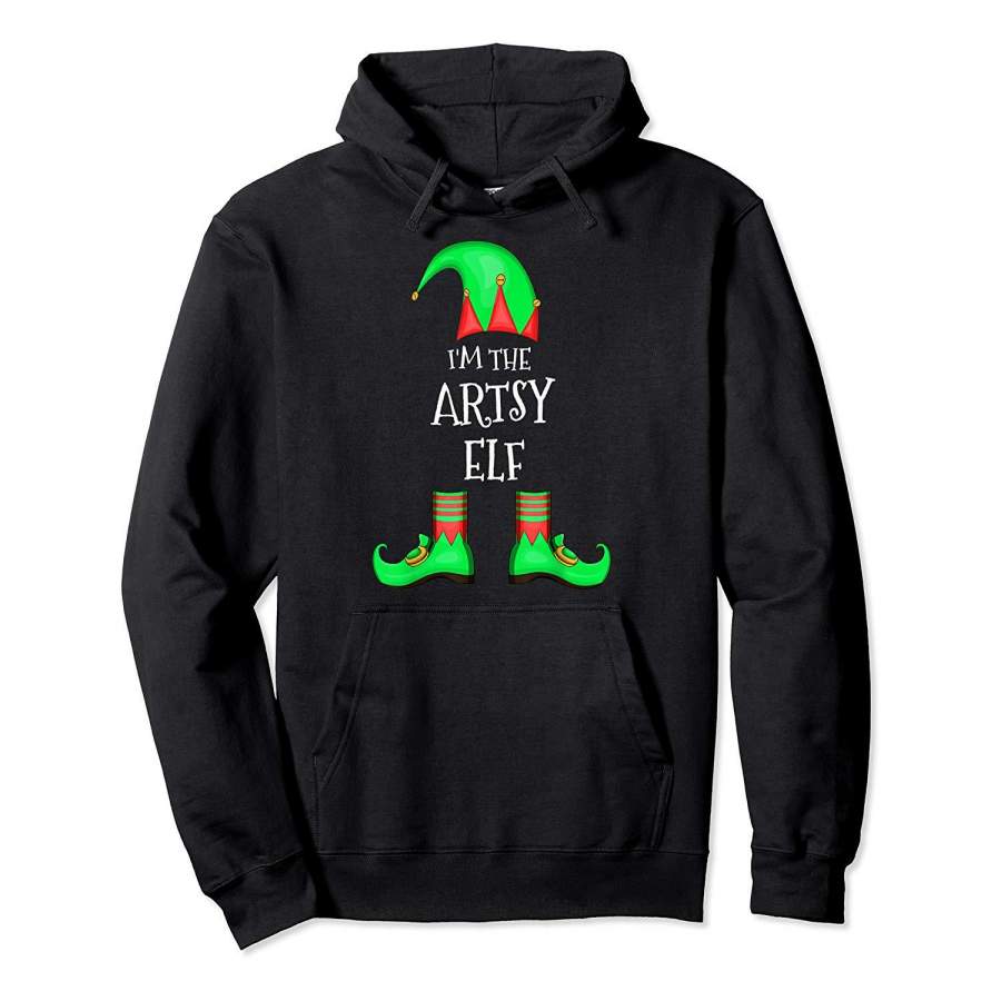 Family Matching Funny Christmas Group gift I’m The Artsy Elf Hoodie