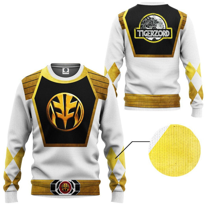 Mighty Morphin Power Rangers Ugly Christmas Sweater – All Over Print 3D Sweater – White