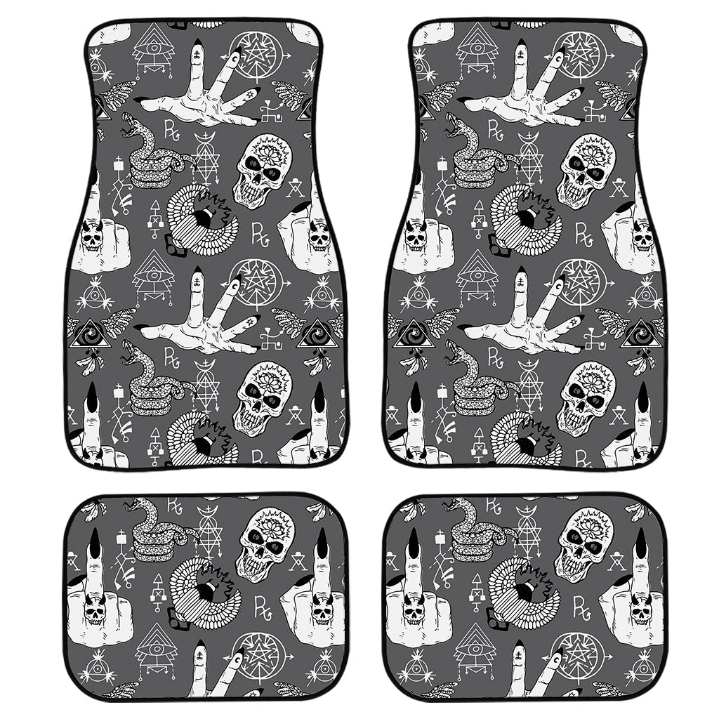 Gothic Wicca Curse Print Front And Back Car Floor Mats, Front Car Mat